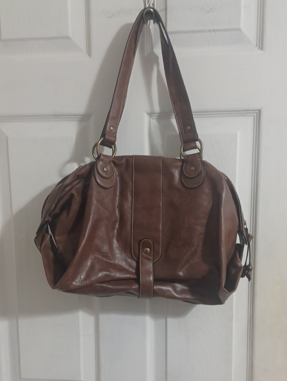 Liz & Co. Stylish Brown Leather Tote Handbag